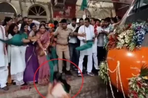 वंदे भारत को हरी झंडी दिखाने की मची होड़, ट्रेन के आगे गिरीं BJP विधायक ; VIDEO वायरल