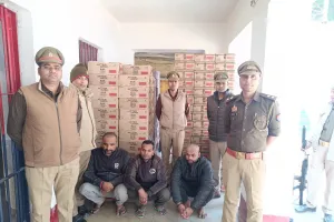 बलिया पुलिस और एसटीएफ की बड़ी कार्रवाई, तीन युवक गिरफ्तार